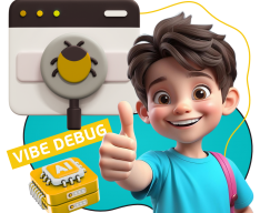 Тестирование & Vibe Debug. Охотники за багами - КИБЕРшкола программирования для детей, компьютерные курсы для школьников, начинающих и подростков - KIBERone г. Вязники