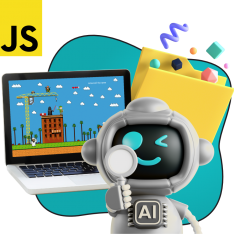 Язык программирования JavaScript + AI. Проектное обучение + геймификация + AI-помощники - КИБЕРшкола программирования для детей, компьютерные курсы для школьников, начинающих и подростков - KIBERone г. Вязники